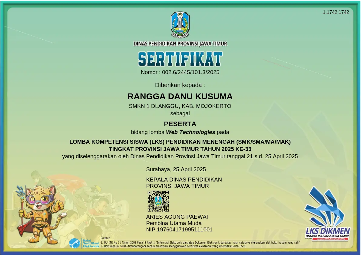 Web Technology – Provincial Level (Jawa Timur)